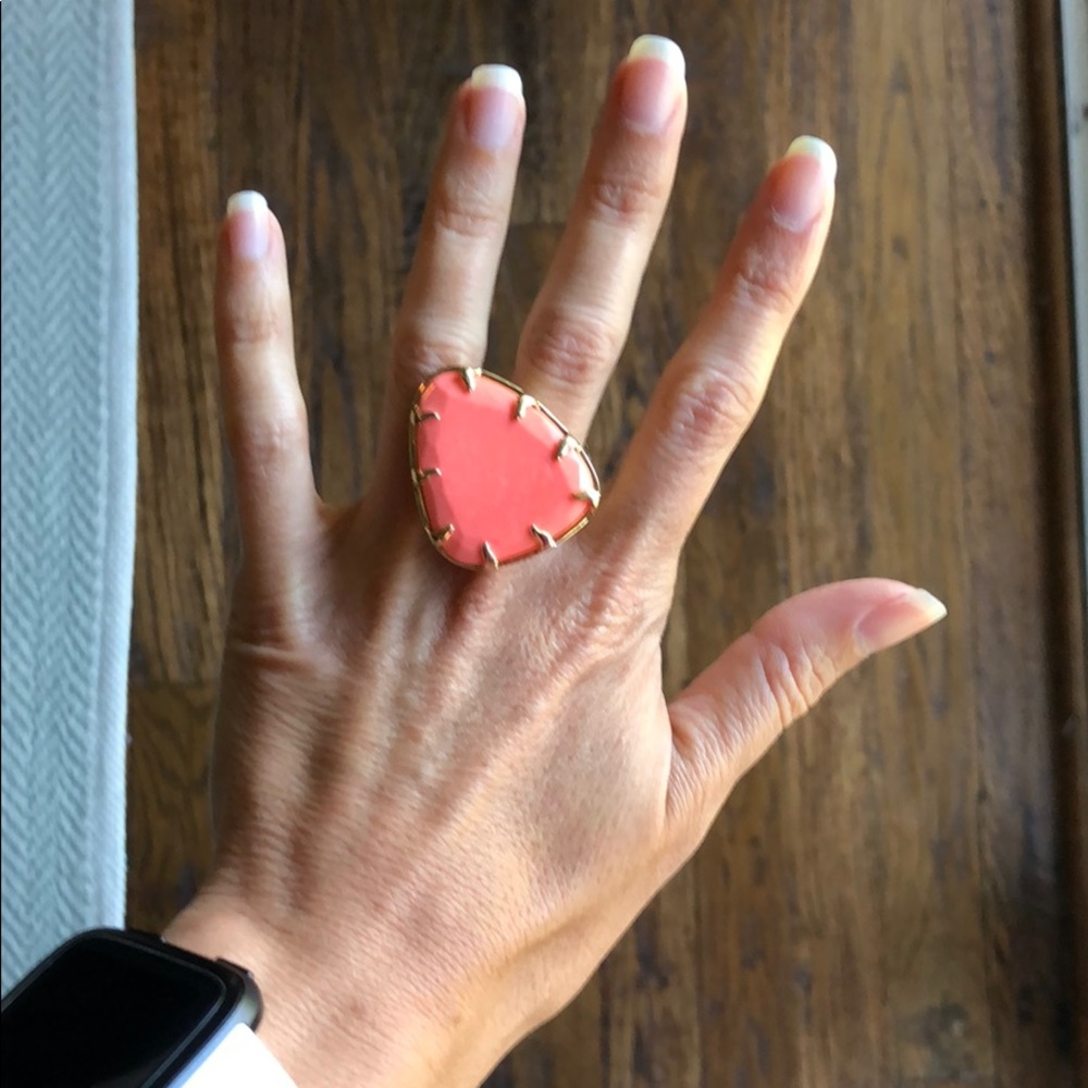 Kendra Scott gold filigree coral cocktail ring